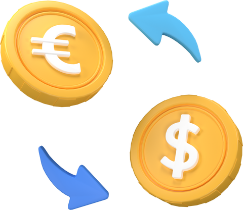 Currency Exchange 3D illustration
